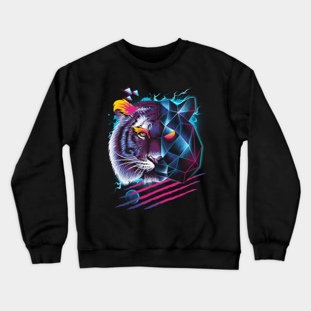 Rad Tiger Crewneck Sweatshirt by Vincent Trinidad Art